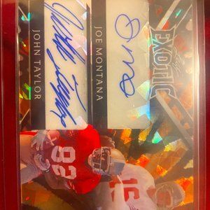 Joe Montana and John Taylor 1/1 Dual Auto